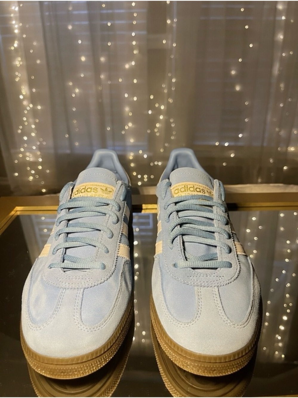 Adidas Spezial light blue suede sneakers